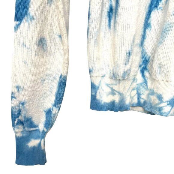 JOHN + JENN Bonita Tie Dye Pullover NWOT Blue White Crew Neck Sz XS Long Sleeves - Picture 2 of 6